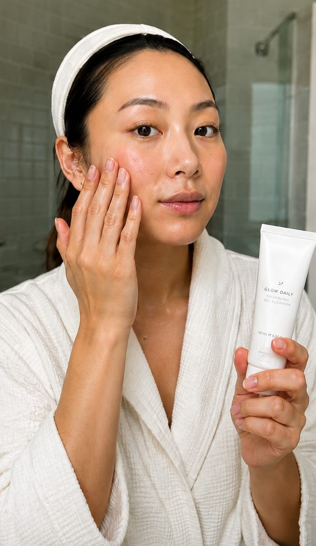 Skincare application to camera
